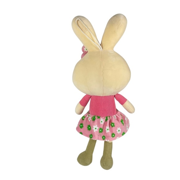 CLLayees Plush Bunny Doll Pink Floral Dress 20”  Stuffed Animal Toy - Picture 7 of 10